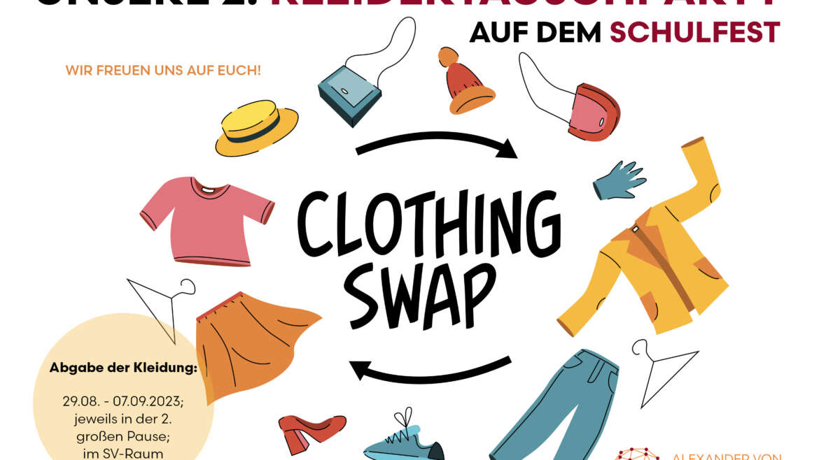 Unsere 2.Kleidertauschparty auf unserem Schulfest!